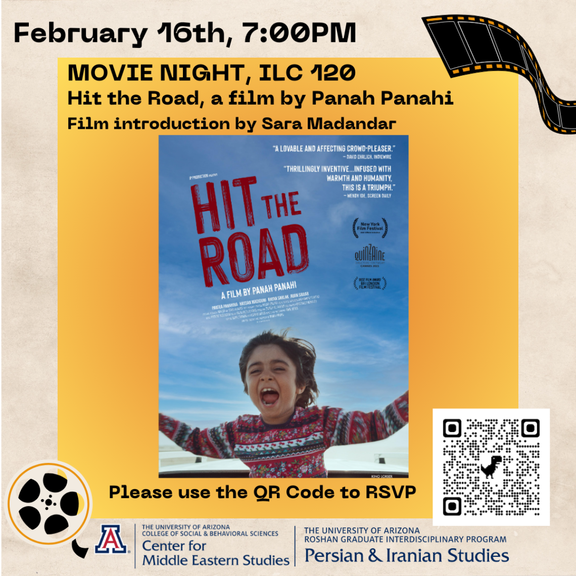 Film Screening for Hit the Road February 16th, 700PM, ILC 120