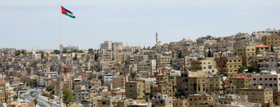 A wide angle shot of Amman, Jordan.