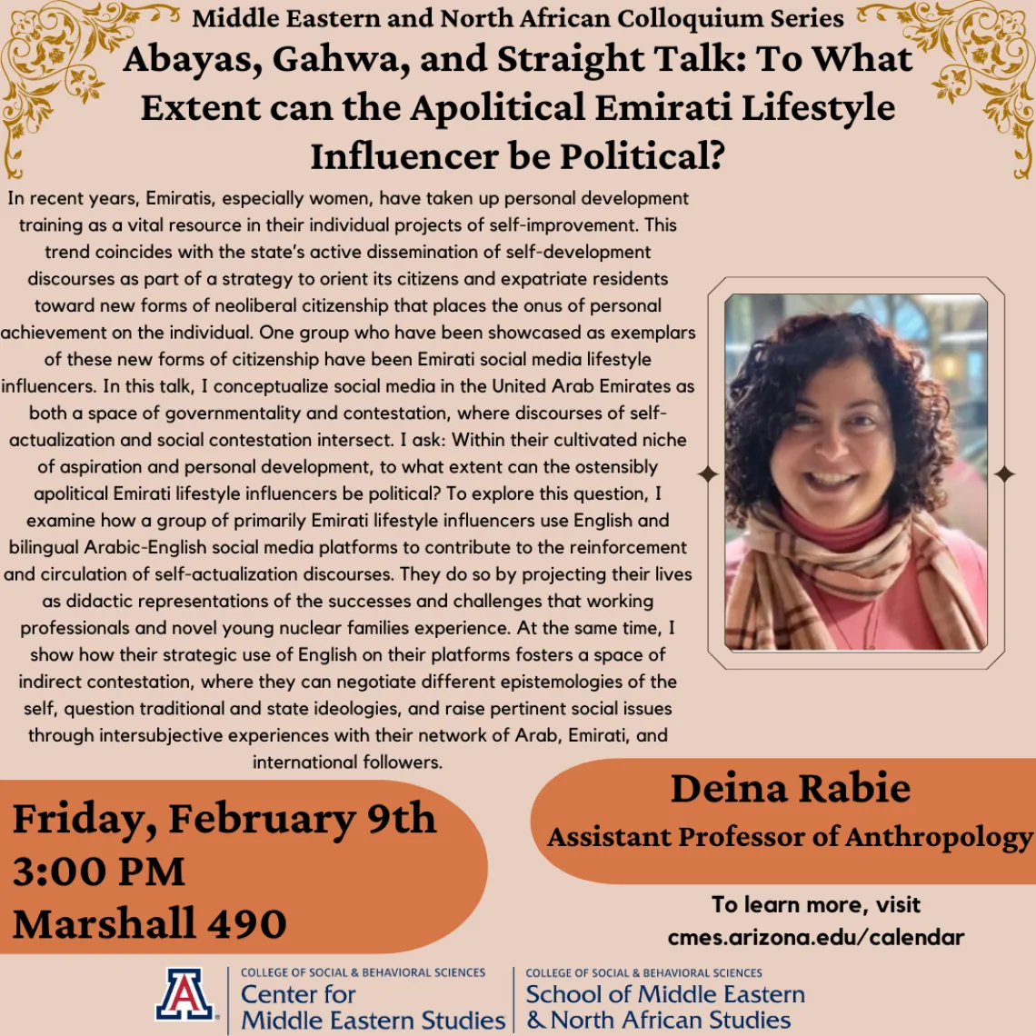 Deina Rabie Colloquium Flyer